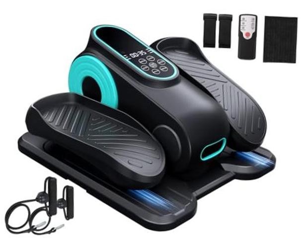 Under Desk Oval Machine - Oval Leg Exerciser for Elderly Assembly - Quiet Cyan