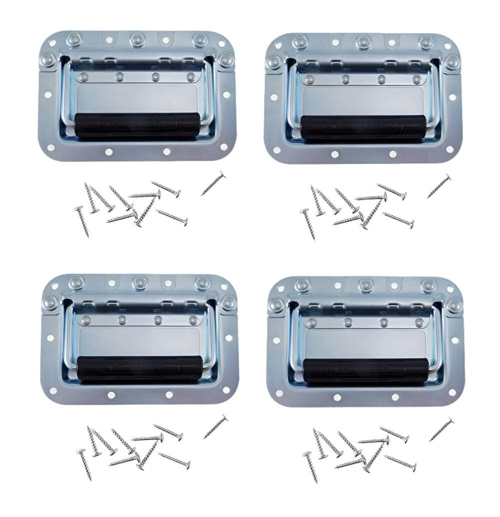 (4 PACK) PENN ELCOM H7154EZ Spring Loaded ZINC Recessed Case Handle w/Screws