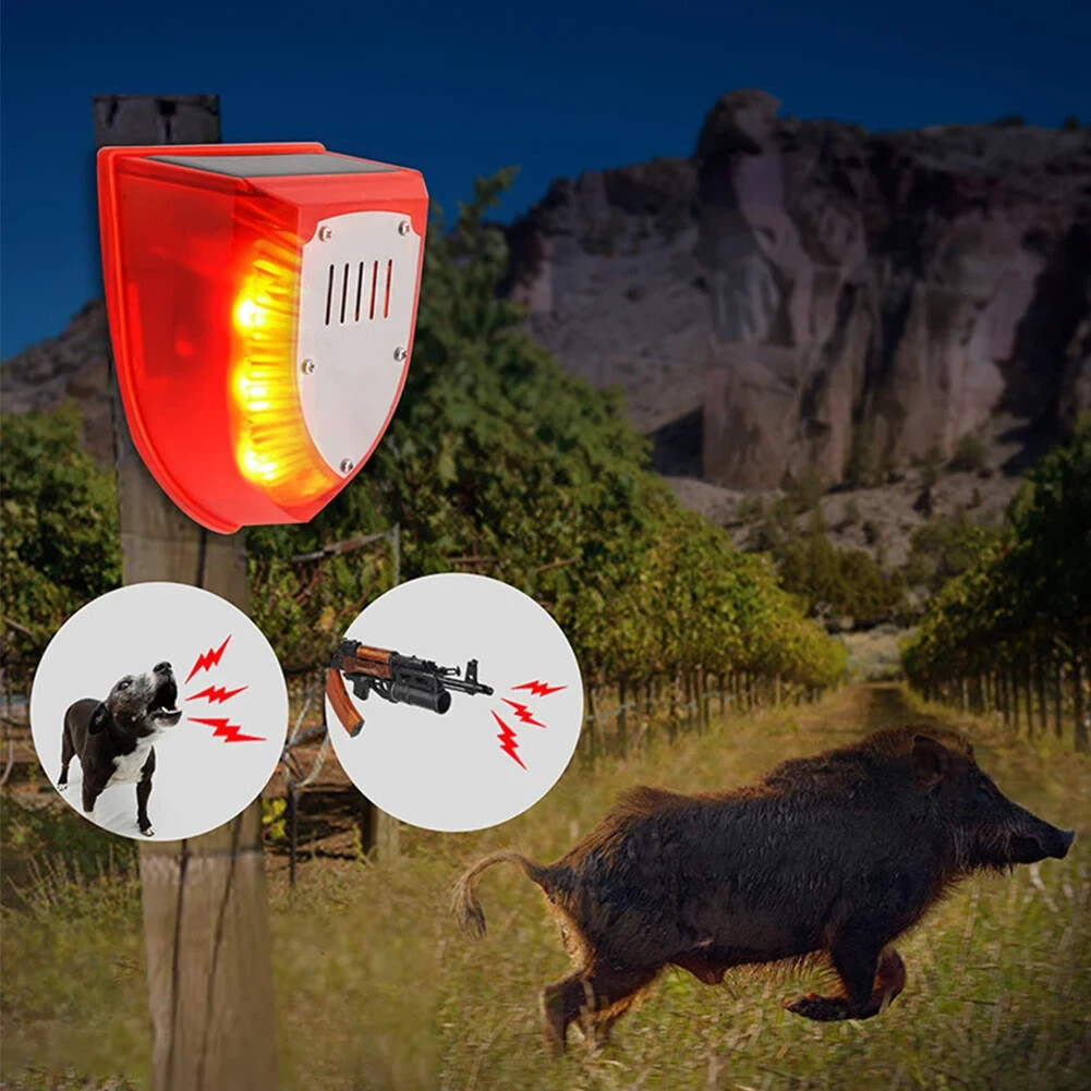 4Pack Solar Alarm LED Light Strobe Wireless Motion Sensor Detector Warning Lamp
