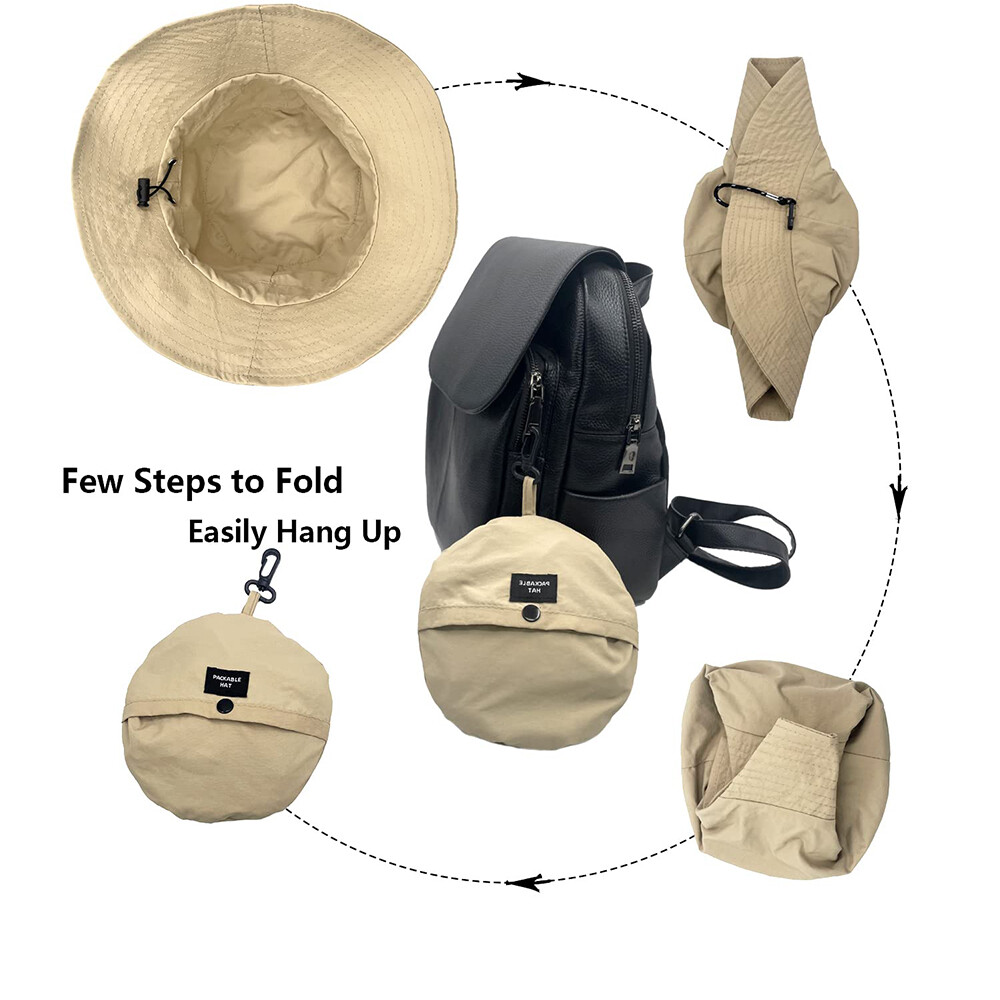 Waterproof Bucket Sun Hat UV Protection Wide Brim Travel Packable Men Women Gift