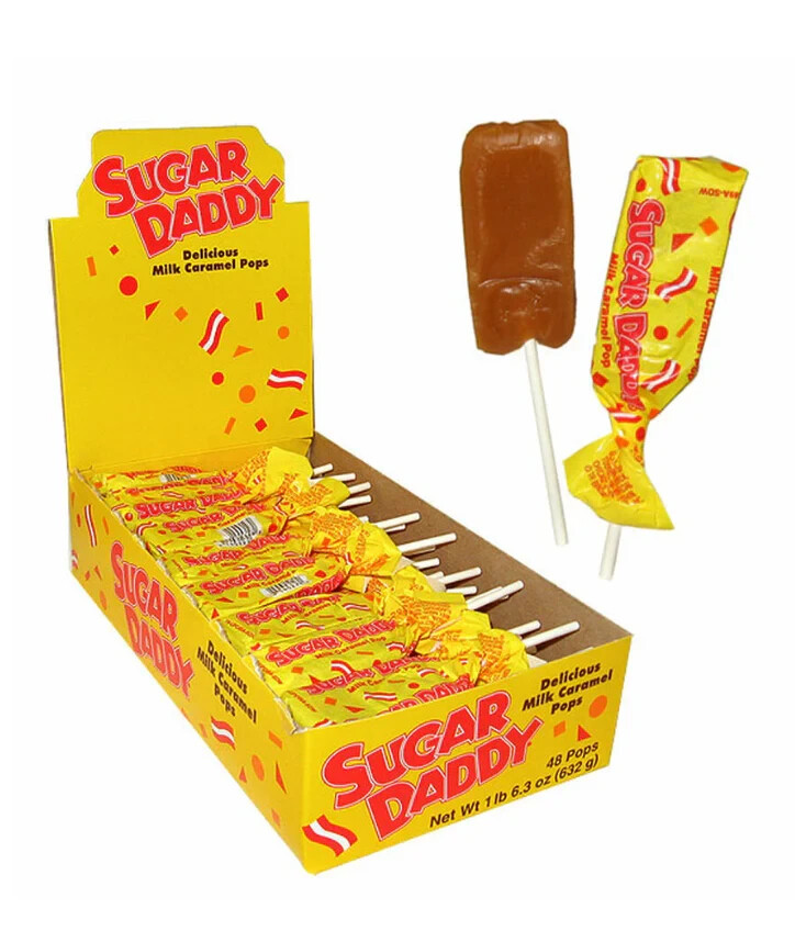 Sugar Daddy Caramel Pops 48 Ct Chewy Candy Bulk Candies Lollipops Lollipop Pop