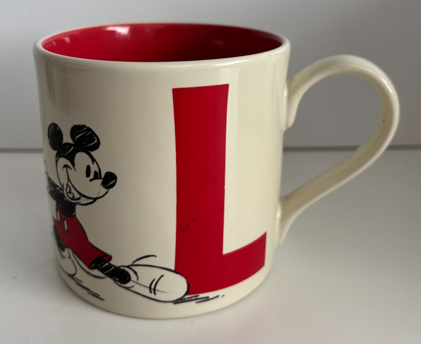 Disneyland Paris Mickey Mouse Initial 'L' Mug 9 cm High