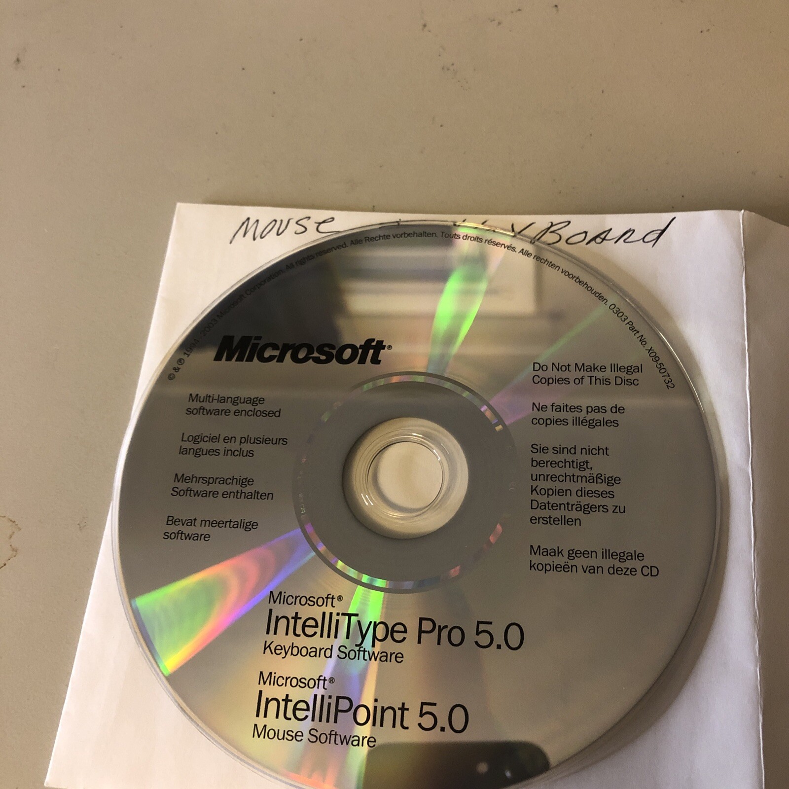 Microsoft IntelliType Keyboard Pro 5.0 & IntelliPoint Mouse Software Drivers CD