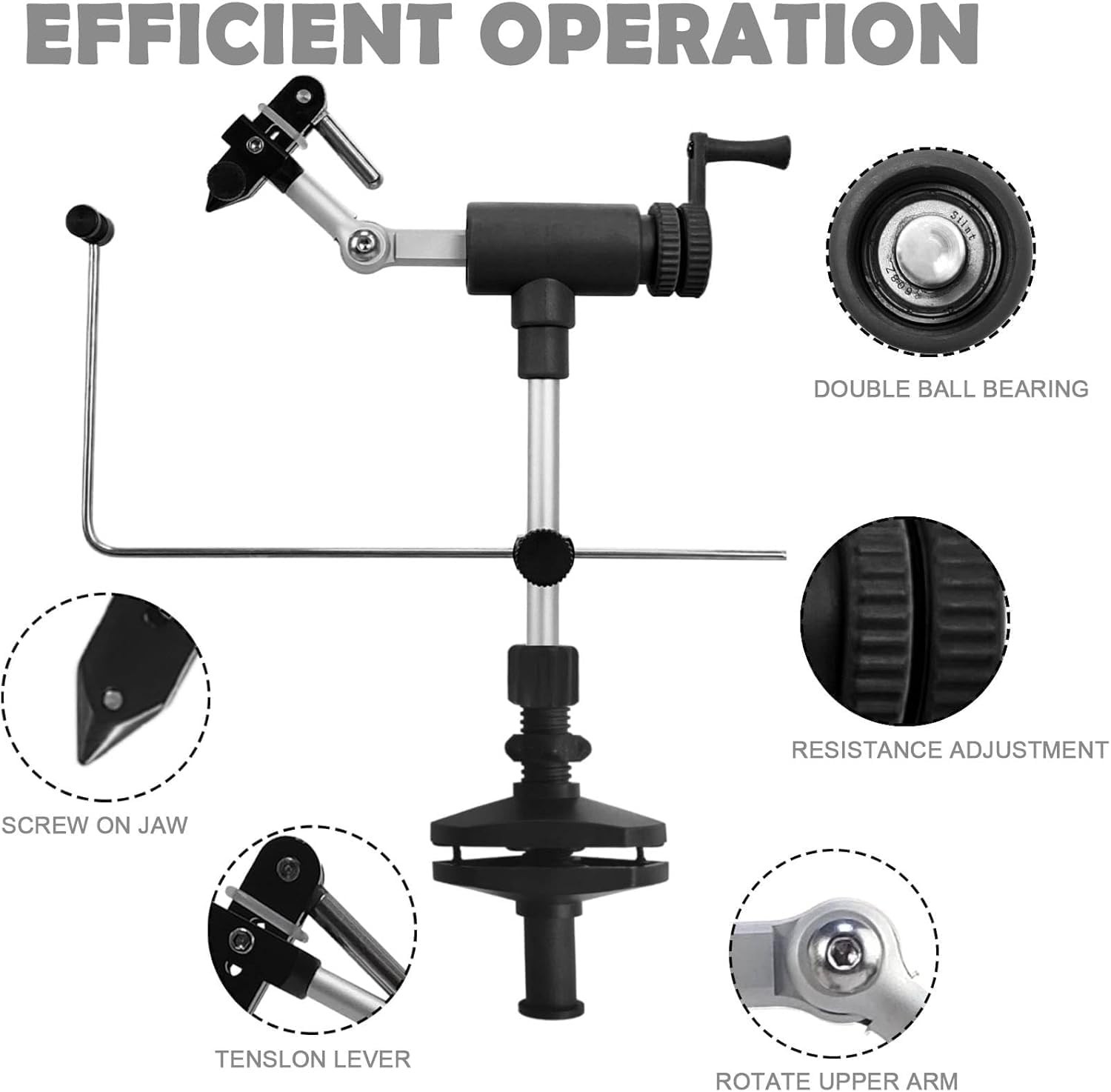 Professional MicroGrip Fly Tying Vise with Essential Tools – Travel-Ready Kit