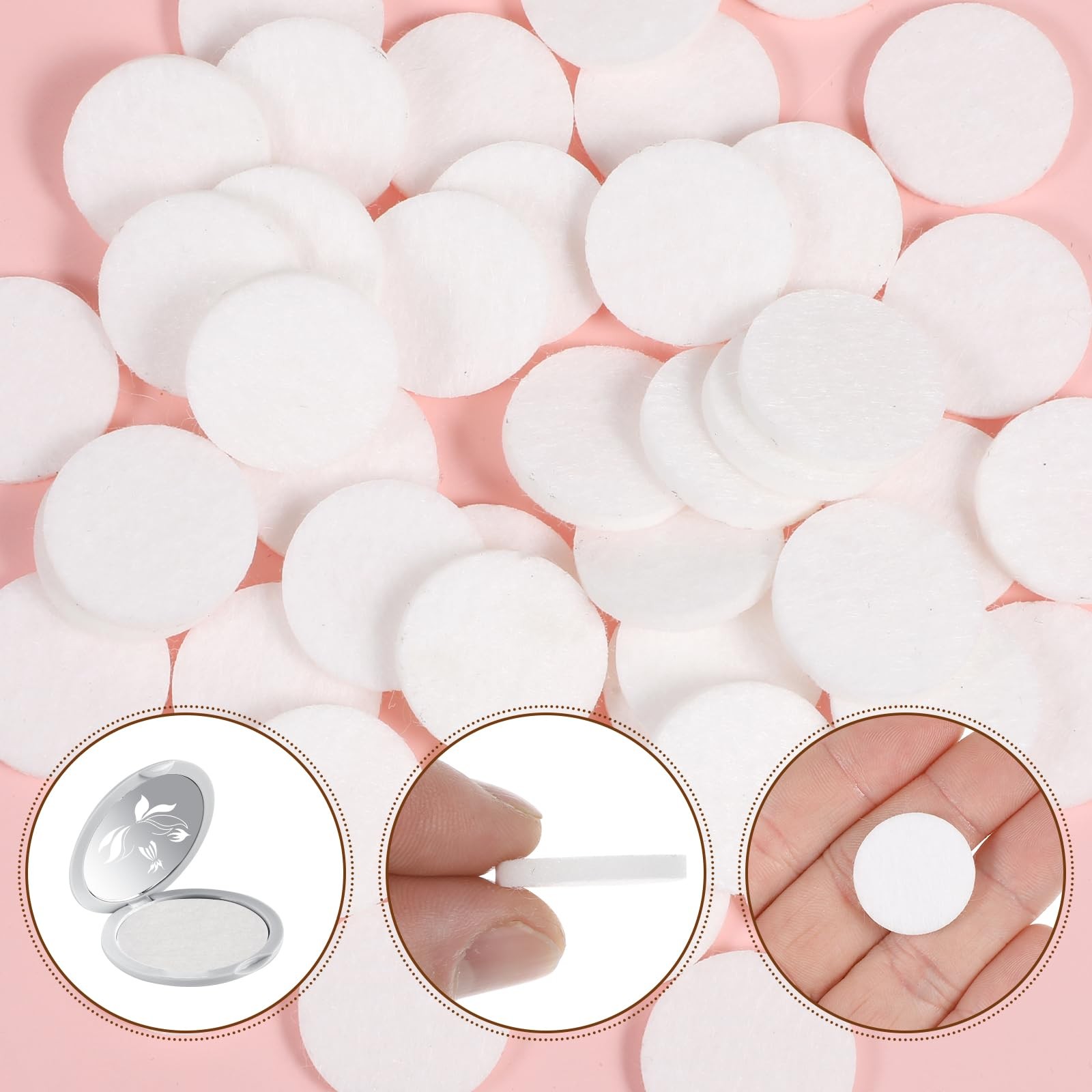 Diffuser Refill Pads, 50 Pcs 1 Inch Round Essential Oil Pad White