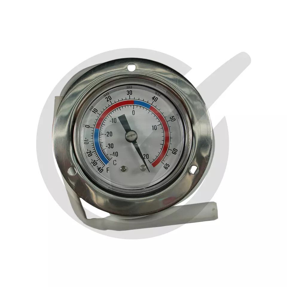 Vapor Capillary Flanged Panel Mount Refrigeration Thermometer, 48" Capillary