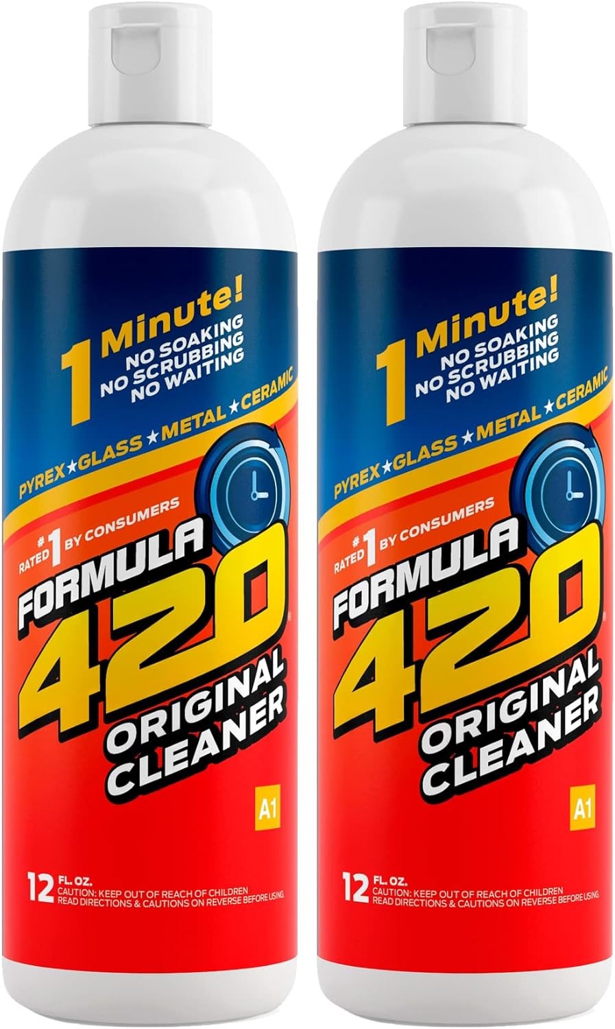 Formula 420 Cleaner - Glass, Metal Pyrex and Ceramic - 12 Oz. Bottles (2 Pack)