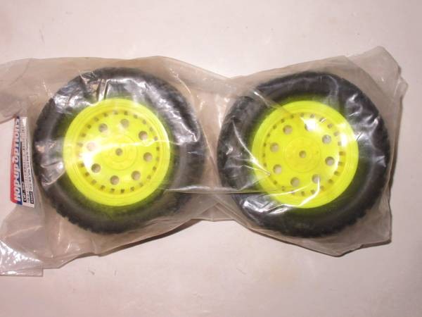 TAMIYA OP-562 TGM-02 Tarmac Tires & Wheels (Fluorescent Yellow) New