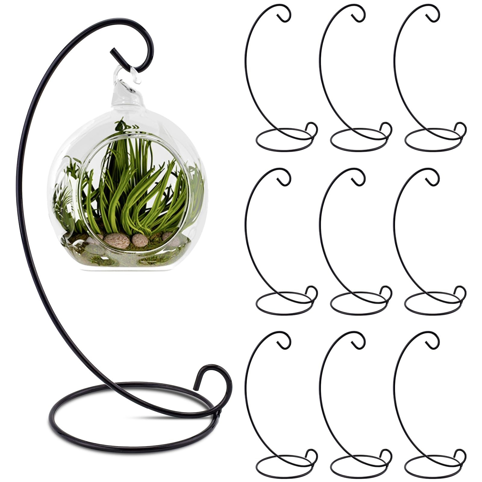 10Pcs Ornament Display Stand, 9.1" High Metal Hanging Plant Stand Air Plant H...