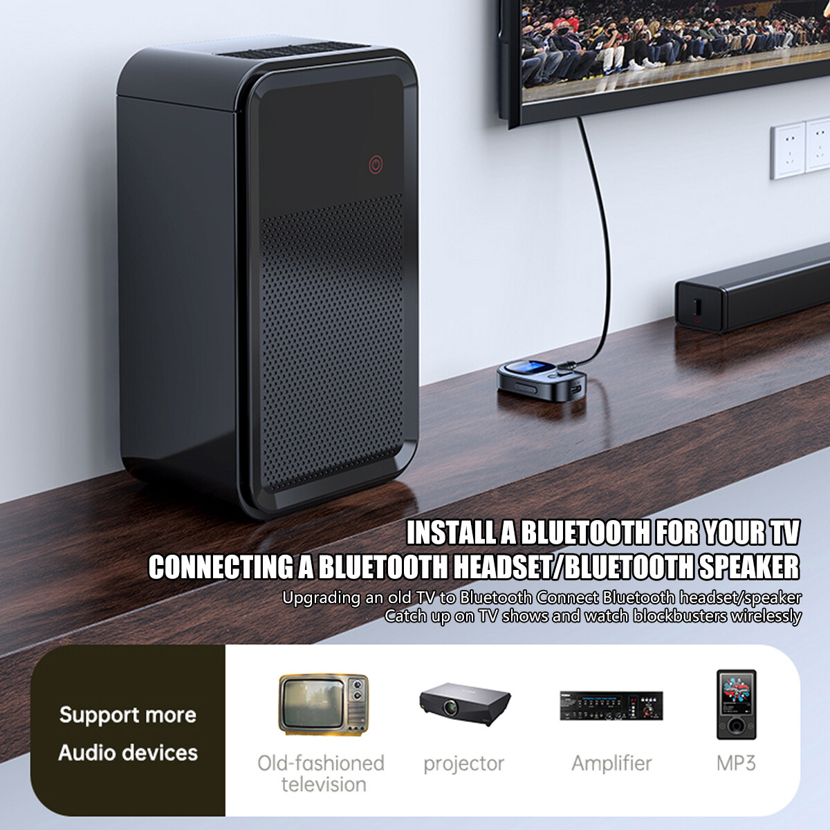 Bluetooth 5.3 USB Wireless Transmitter Portable Receiver Audio Adapter 3.5mm Aux