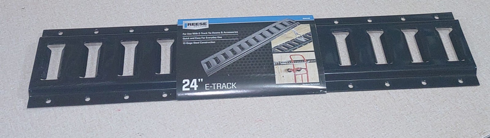 Reese 24" E-Track Rail Tie Down 12 Gauge Steel Black 9535100