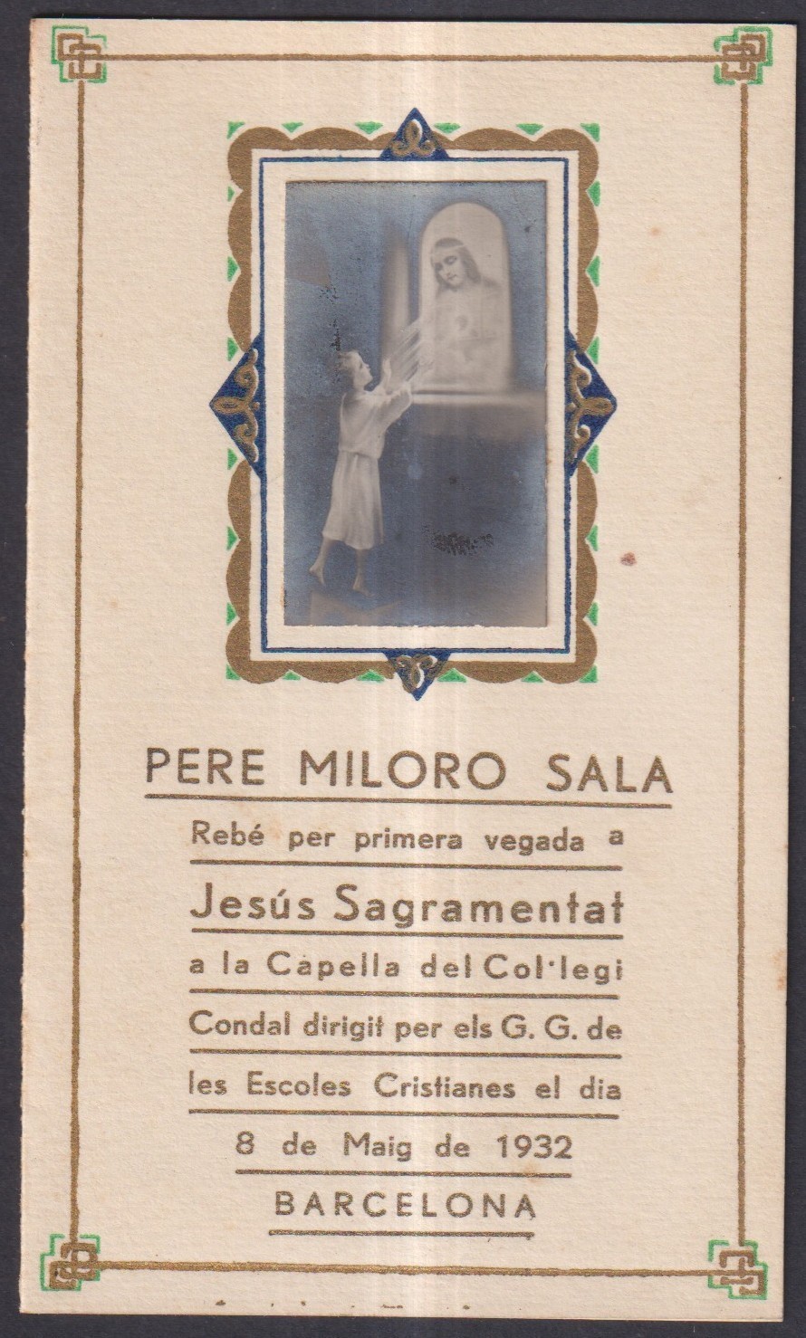 Holy card antique de Jesus santino image pieuse estampa
