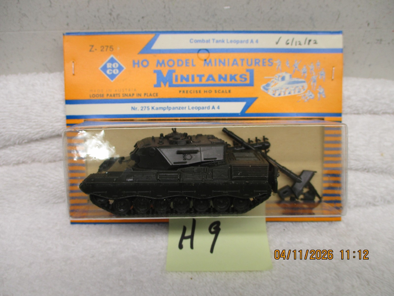 Roco HO Minitanks Z-275 Modern West German Combat Tank Leopard A4     H9