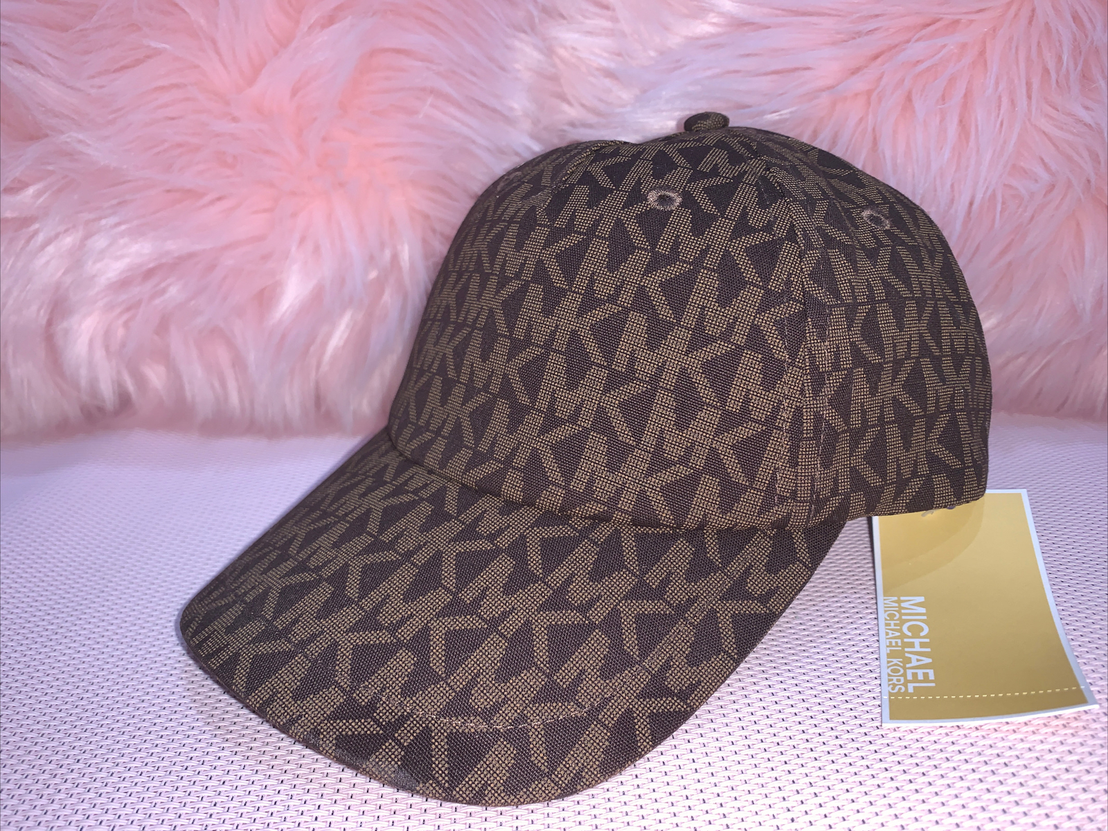 MICHAEL KORS Monogram MK Logo Baseball Cap Hat 538801C Brown NWT