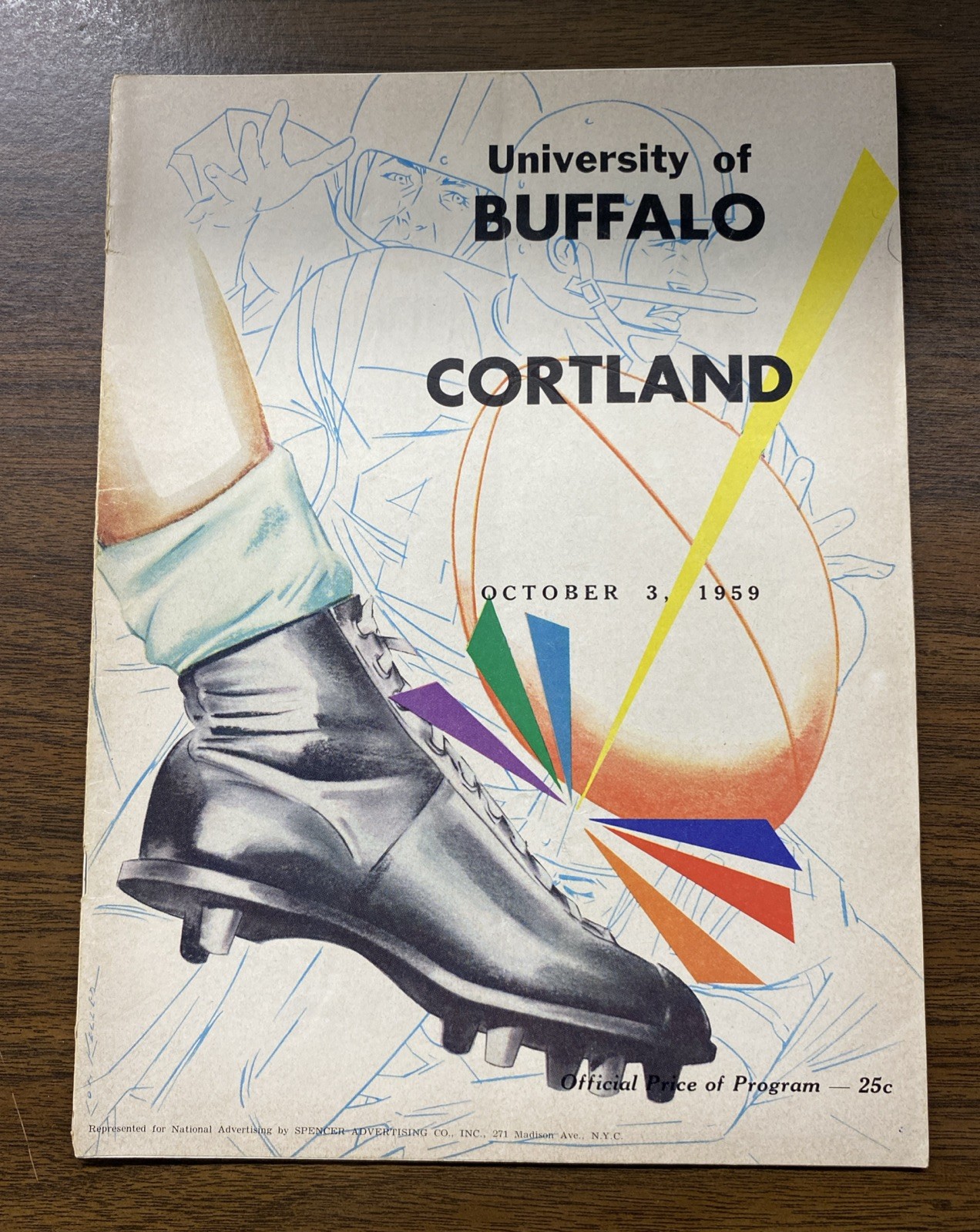 RARE Vintage 1959 University of Buffalo Football Program vs Cortland Red Dragons