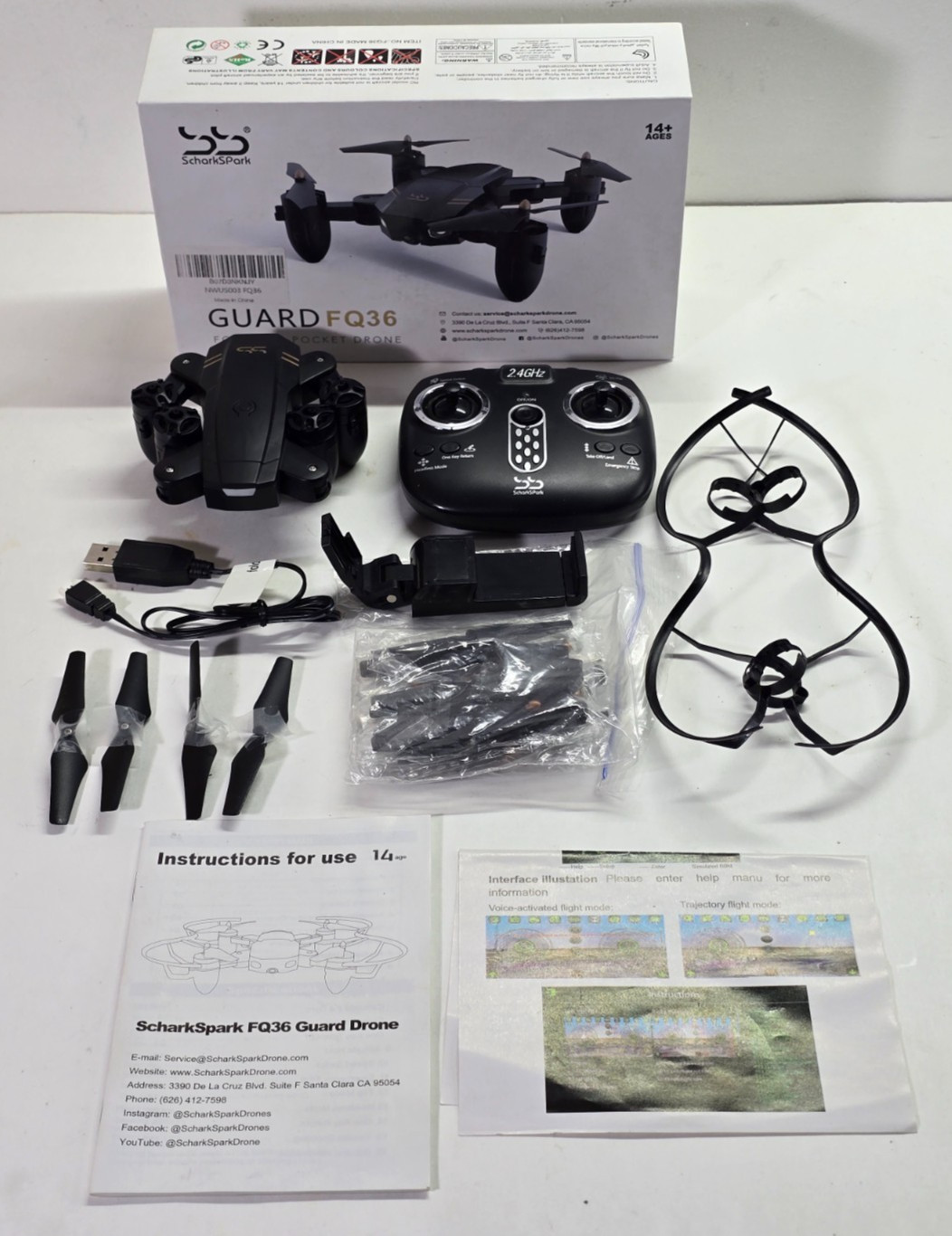 (New/Open Box) ScharkSpark Guard FQ 36 Drone Black