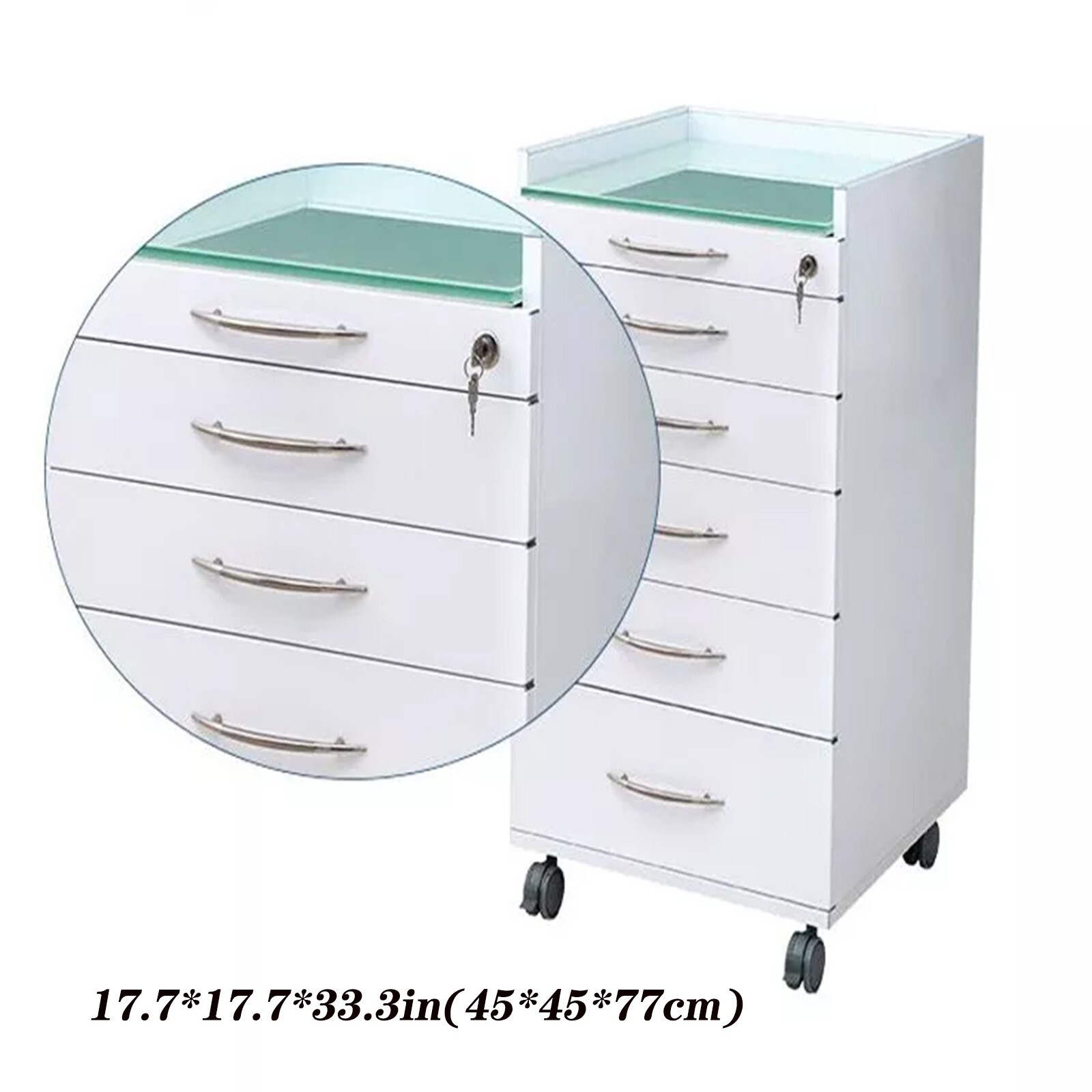 5Drawers Mobile Office Cabinet Cart Beauty Medical Storage Trolley w/Dividers US