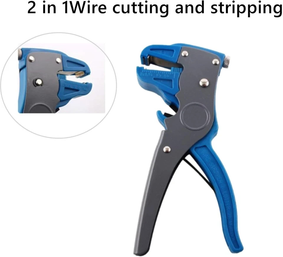 Heavy Duty Self Adjustable Automatic Electrical Wire Stripper Cutter 2-in-1 Tool