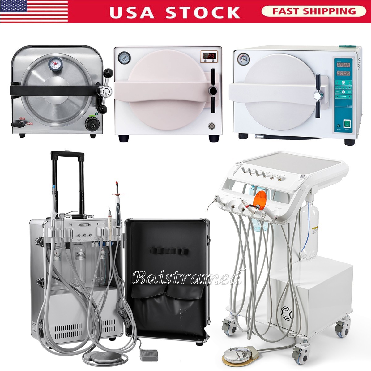 Portable Dental Delivery Unit Air Compressor/Autoclave Steam Sterilizer Medical