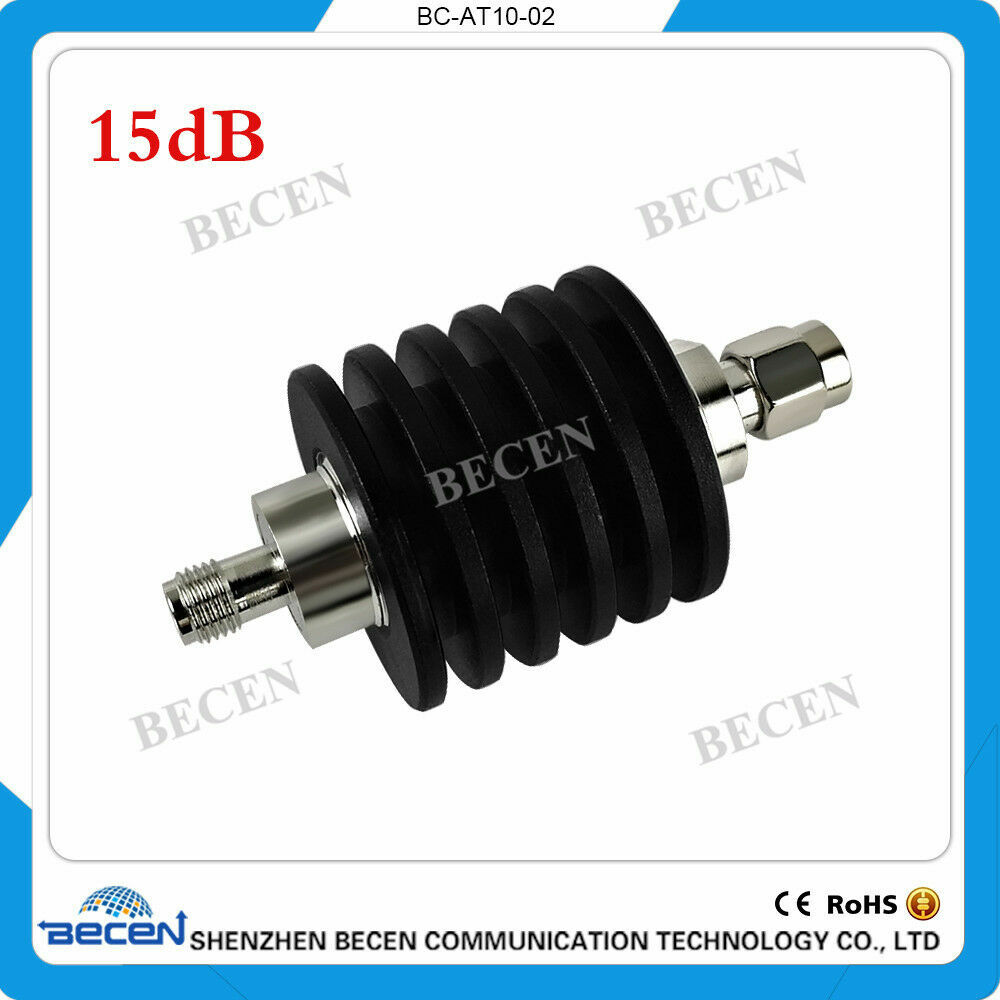 rf Attenuator 10W SMA 15dB Attenuator Plug male to Jack female 10 Watt DC-3Ghz