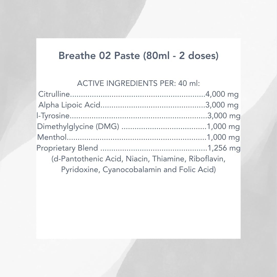 Breathe O'2 Paste (2 doses) Pre-Race Paste to Support Lung/Airway Function & ...