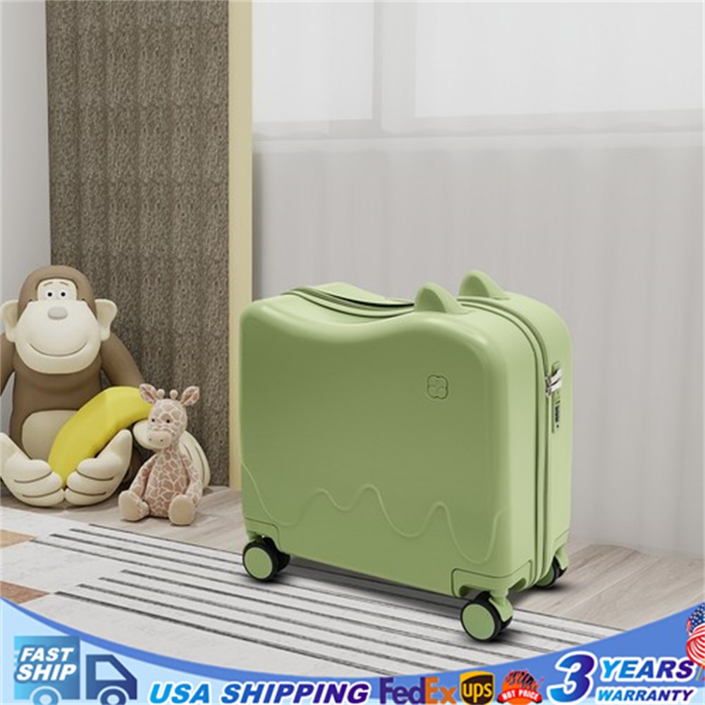Ride on Suitcase for Kids 18 inch Kids Luggage Suitcases Child Seat Olive Green