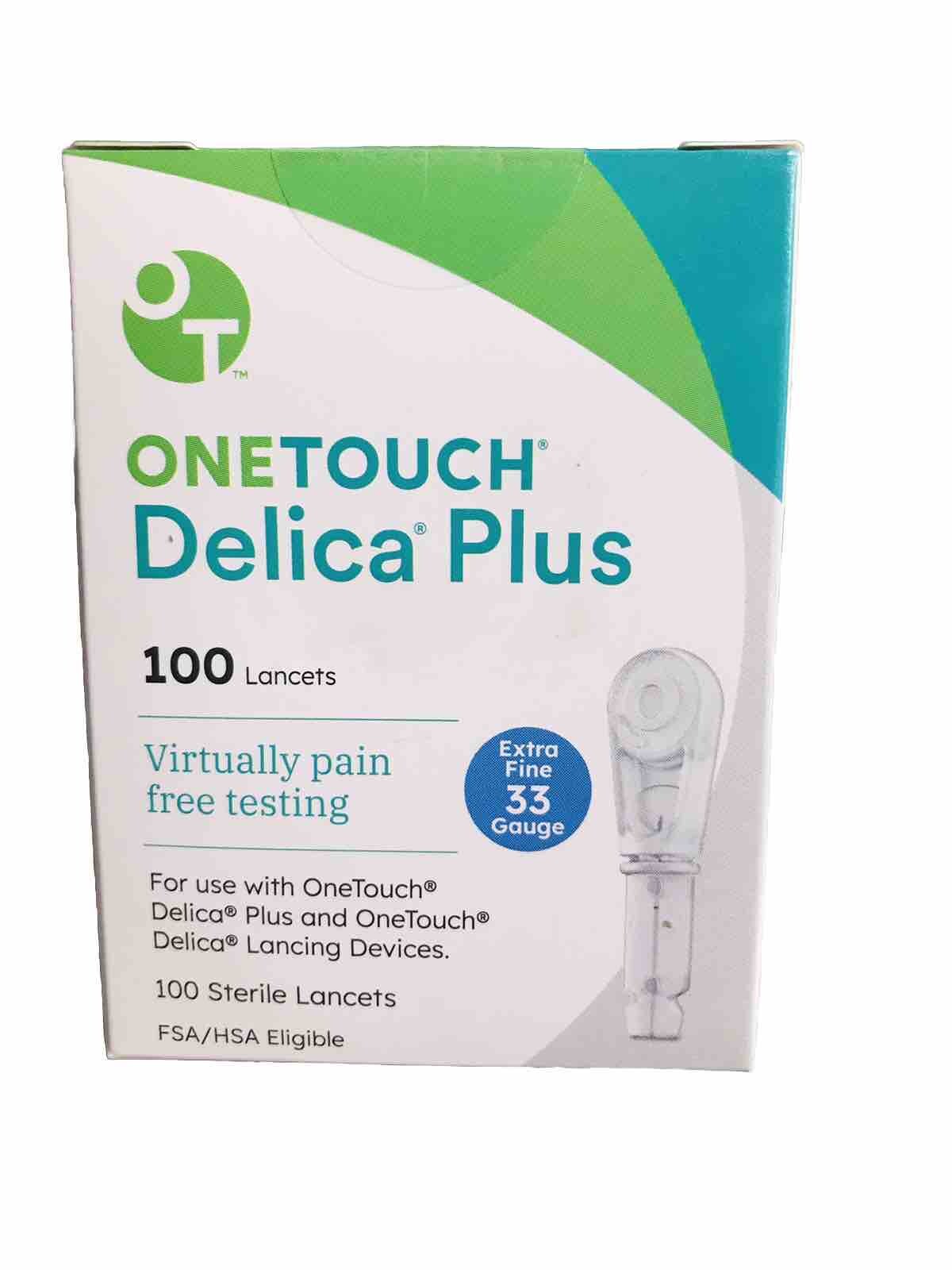 ONE TOUCH Delica Plus Lancets 100 Extra Fine 33 Gauge