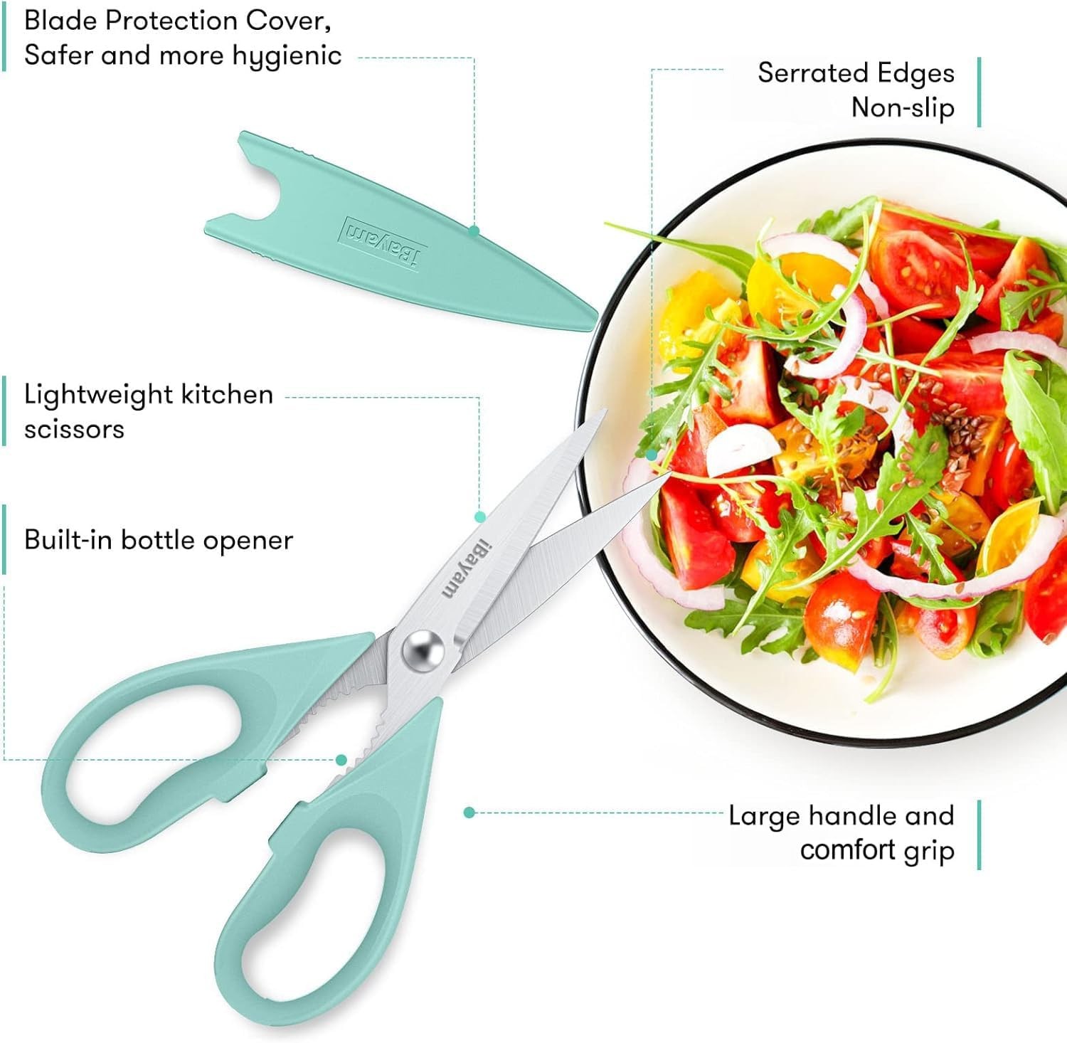 2 Pack All Purpose Kitchen Shears Heavy Duty - Stainless Steel Kitchen