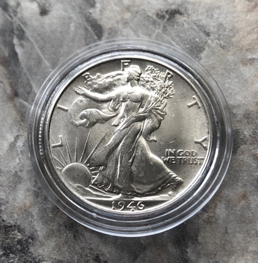 1946-S WALKING LIBERTY SILVER HALF DOLLAR UNCIRCULATED