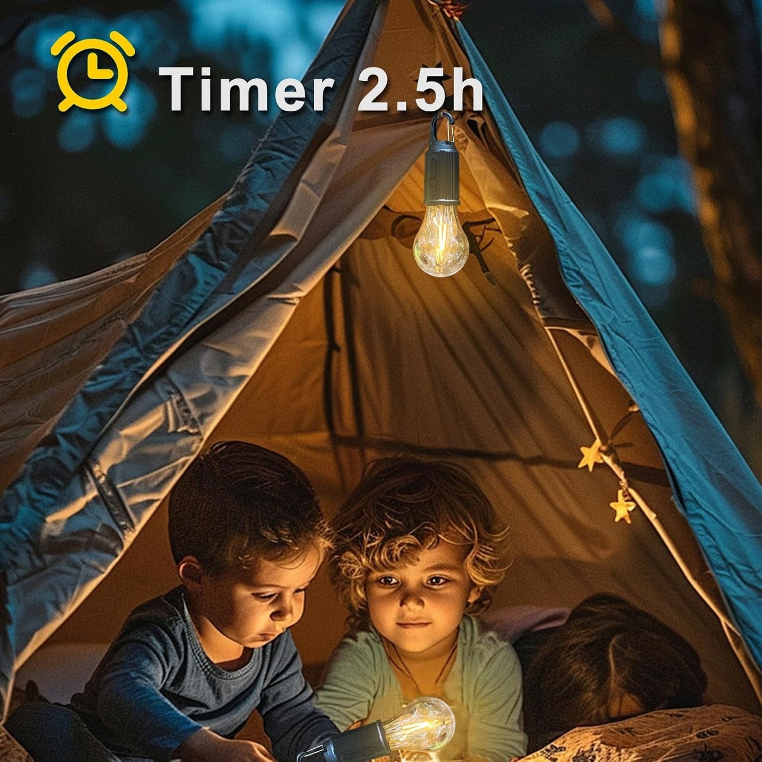 4 Pack Camping Light Tent Lamp Rechargeable LED 3 Brightness Waterproof