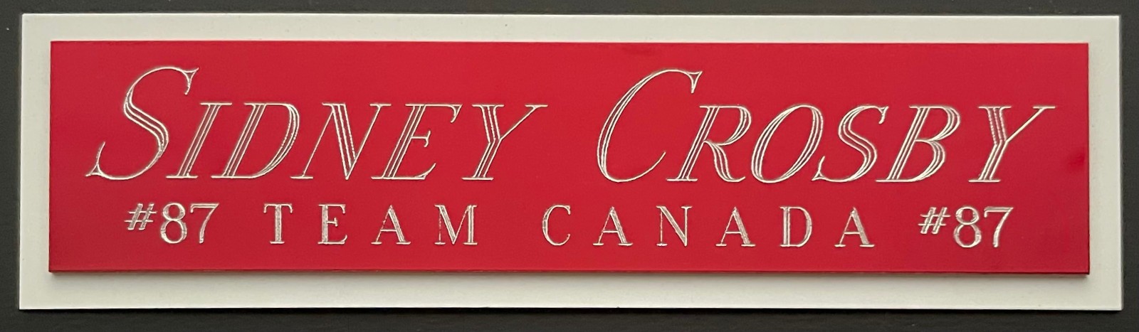 SIDNEY CROSBY TEAM CANADA NAMEPLATE AUTOGRAPHED Signed STICK-PUCK-JERSEY-PHOTO