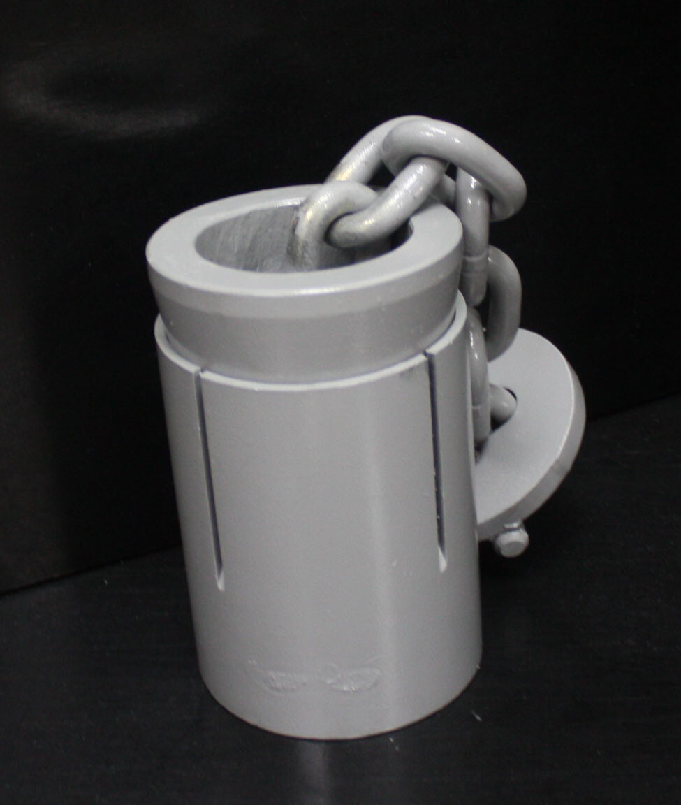 Auto Garage Floor Anchor Pots w/ 3/8" Chain For Frame Machines & Pulling Posts