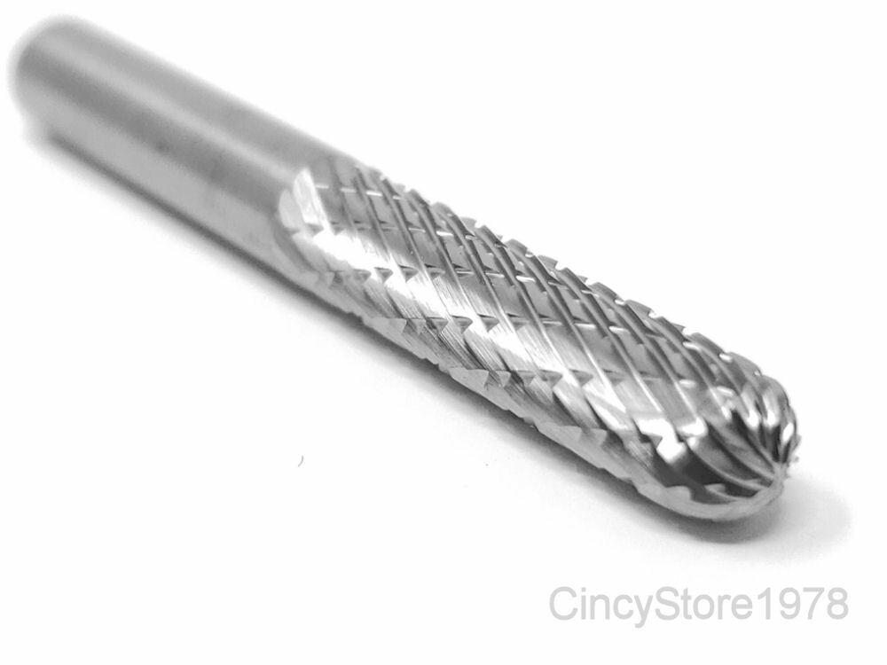 SC1LD Cylindrical Tungsten Carbide Burr Bur Cutting Tool Die Grinder Bit 1/4"