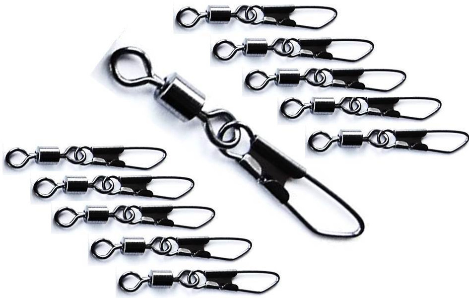 25 size 8 safety snap swivels for fishing Tackle weights clips kwik hook links