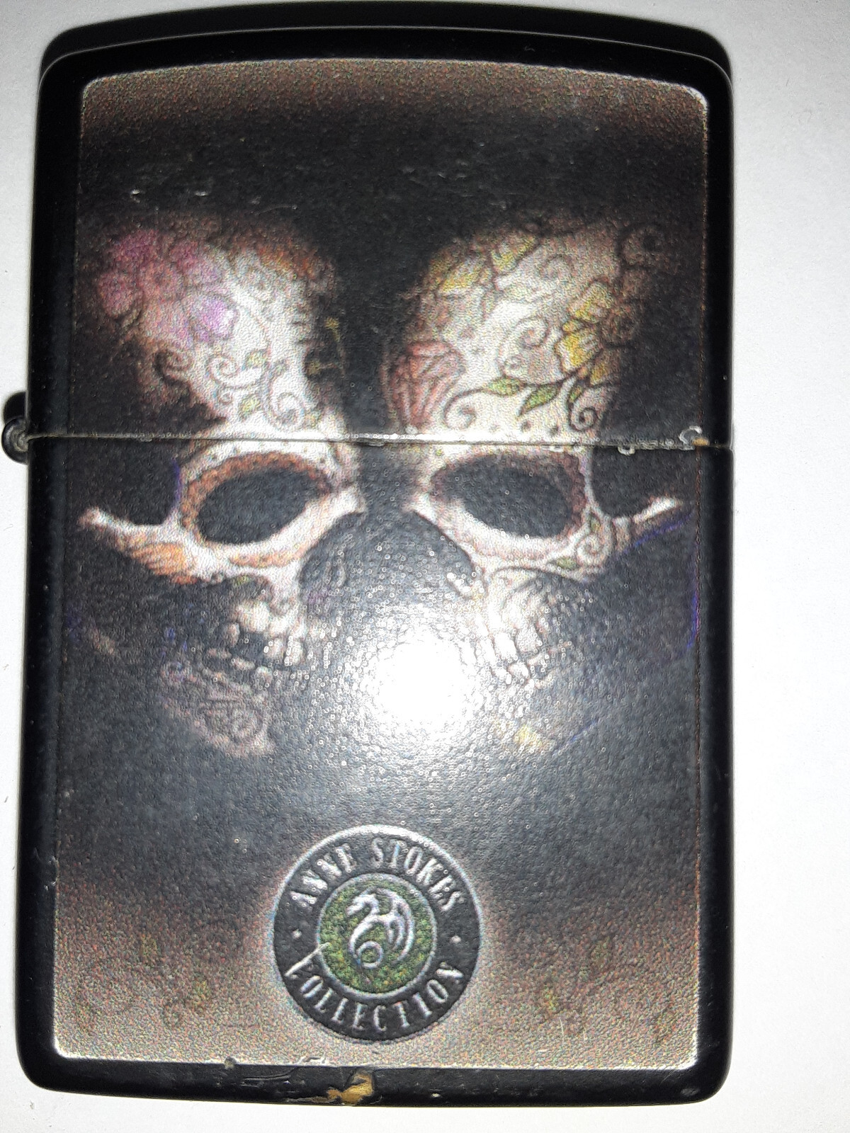 Zippo 29754 Anne Stokes Double Torch Butane Z8Painted Skulls Black Matte Lighter