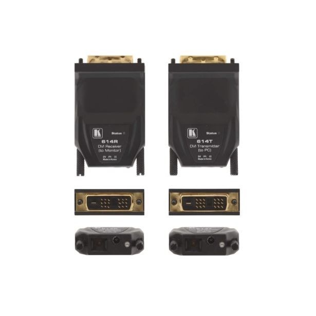 Kramer 614R/T Single Fiber Detachable DVI Optical Transmitter & Receiver