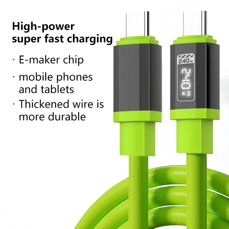 240W USB Type C Fast Charging Cable Nylon Braided Quick Charger Data Sync