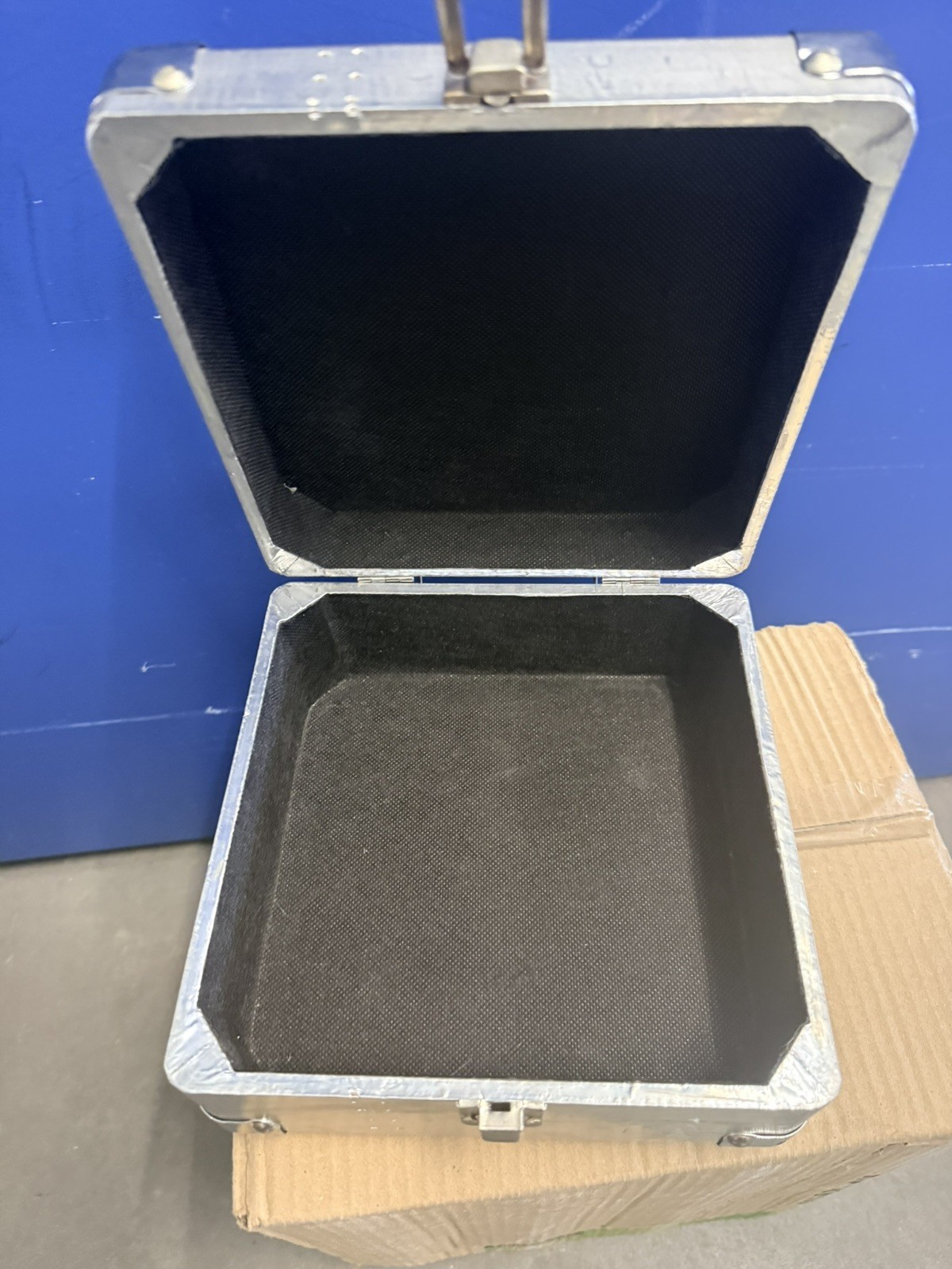 vintage riveted aluminum briefcase, 8x8