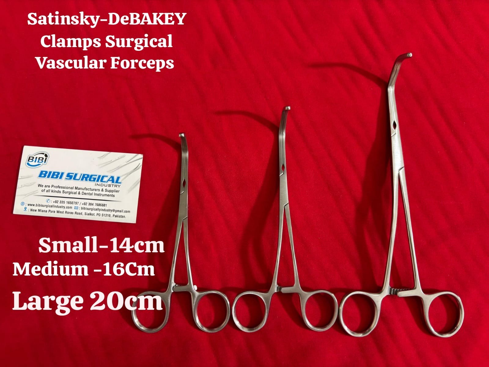 Satinsky-DeBAKEY Clamp Surgical Vascular Forcep 14-16-20cm German Grade Set Of 3