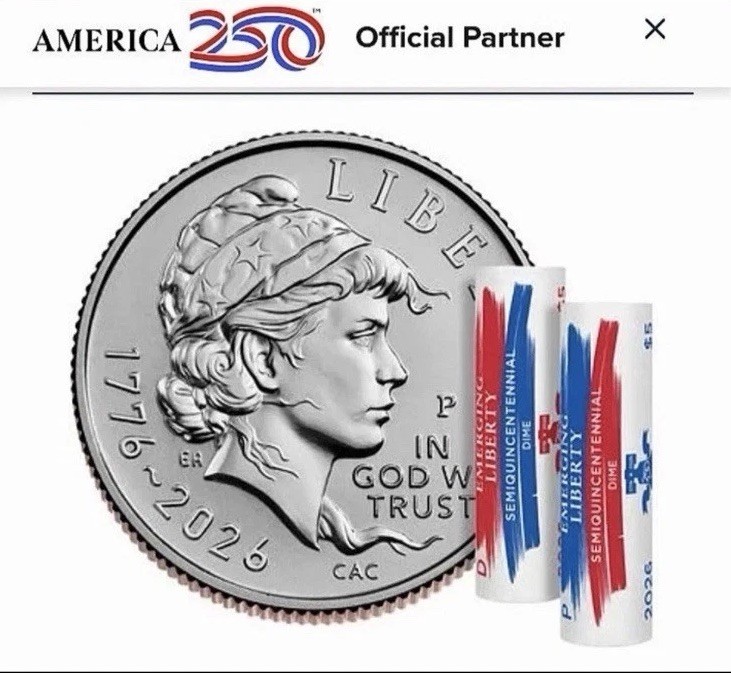 Semiquincentennial Dime 2026 Rolls and Bags Emerging Liberty IN HAND