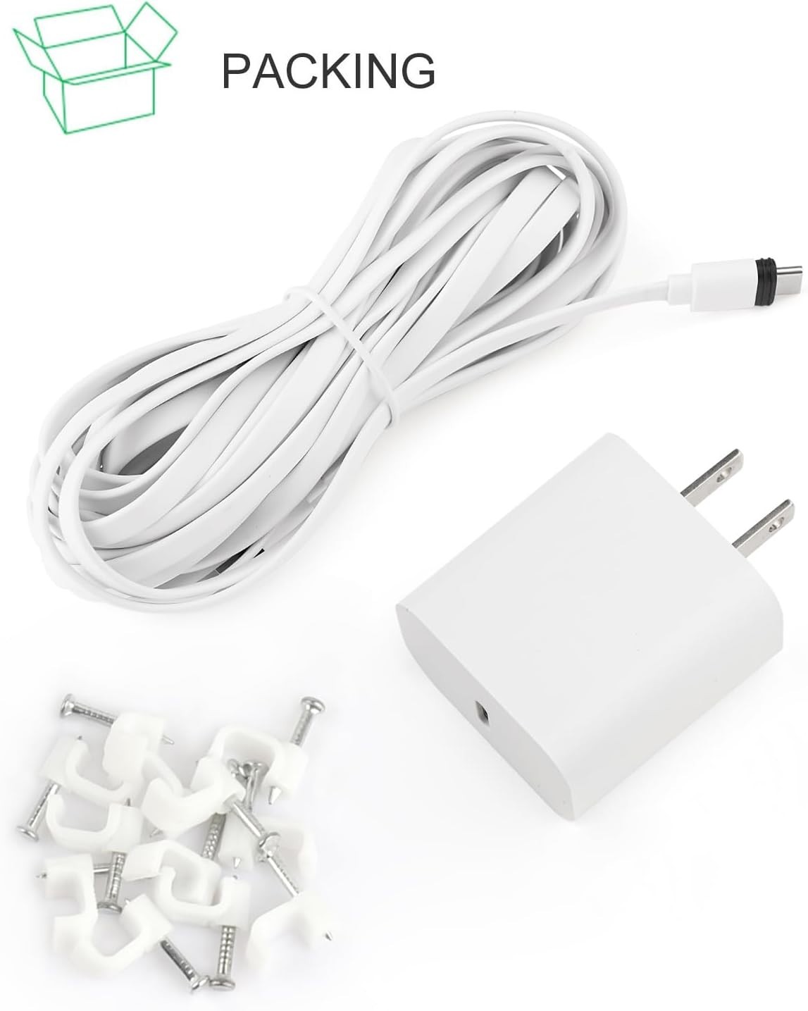 Power Adapter For Ring Spotlight Cam Plus/Pro Battery 25ft/7.5m Flat Waterproof