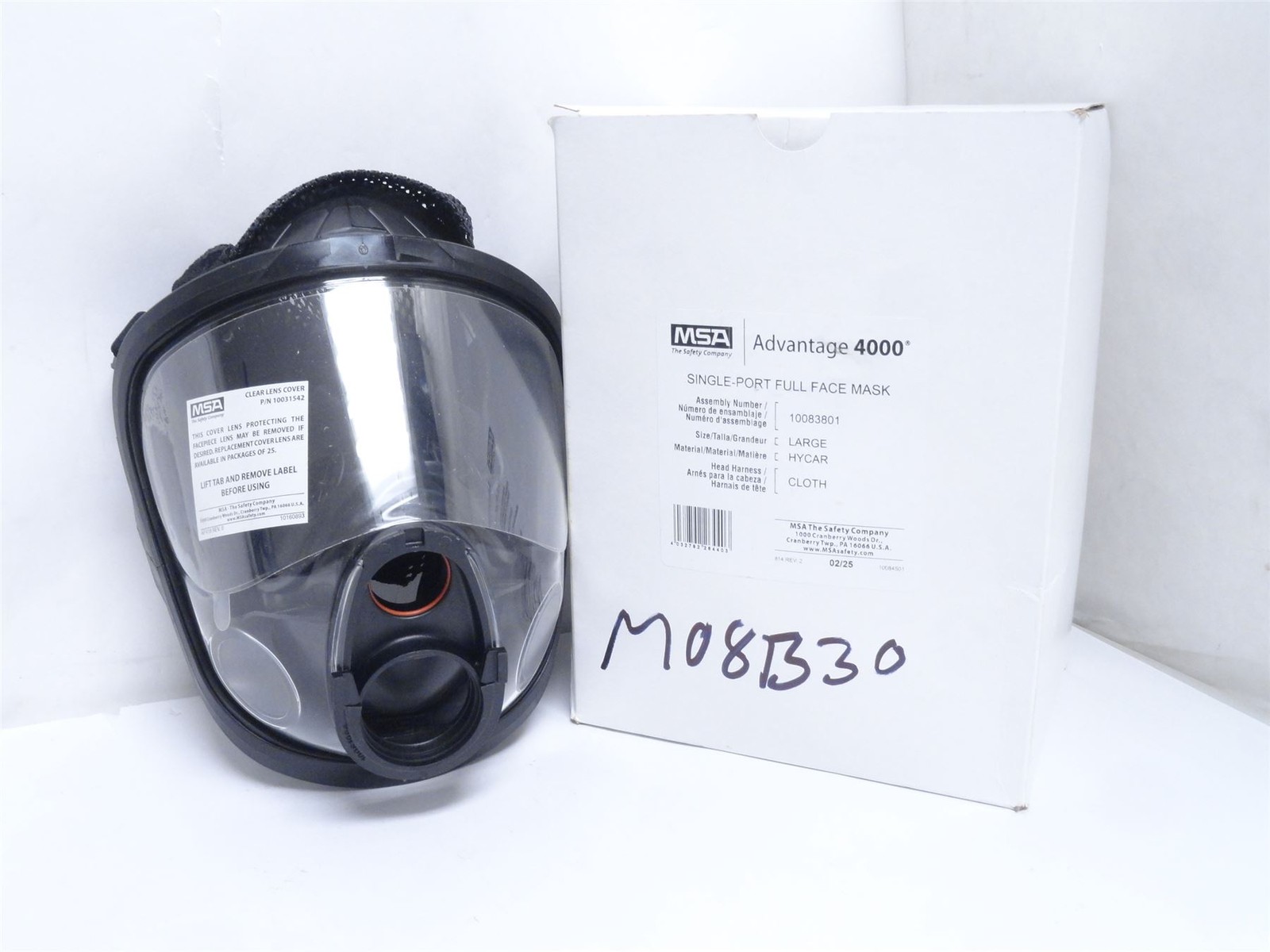 250253 New In Box; MSA 10083801 Single-Port Full-Facepiece; Size: Large