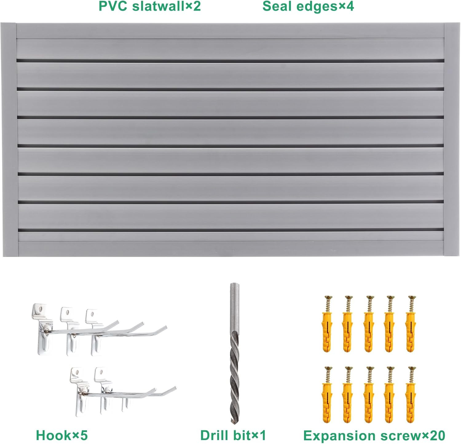 Slatwall Panel Garage Wall Organizer Storage Systems, Wall Mounted PVC Storage R