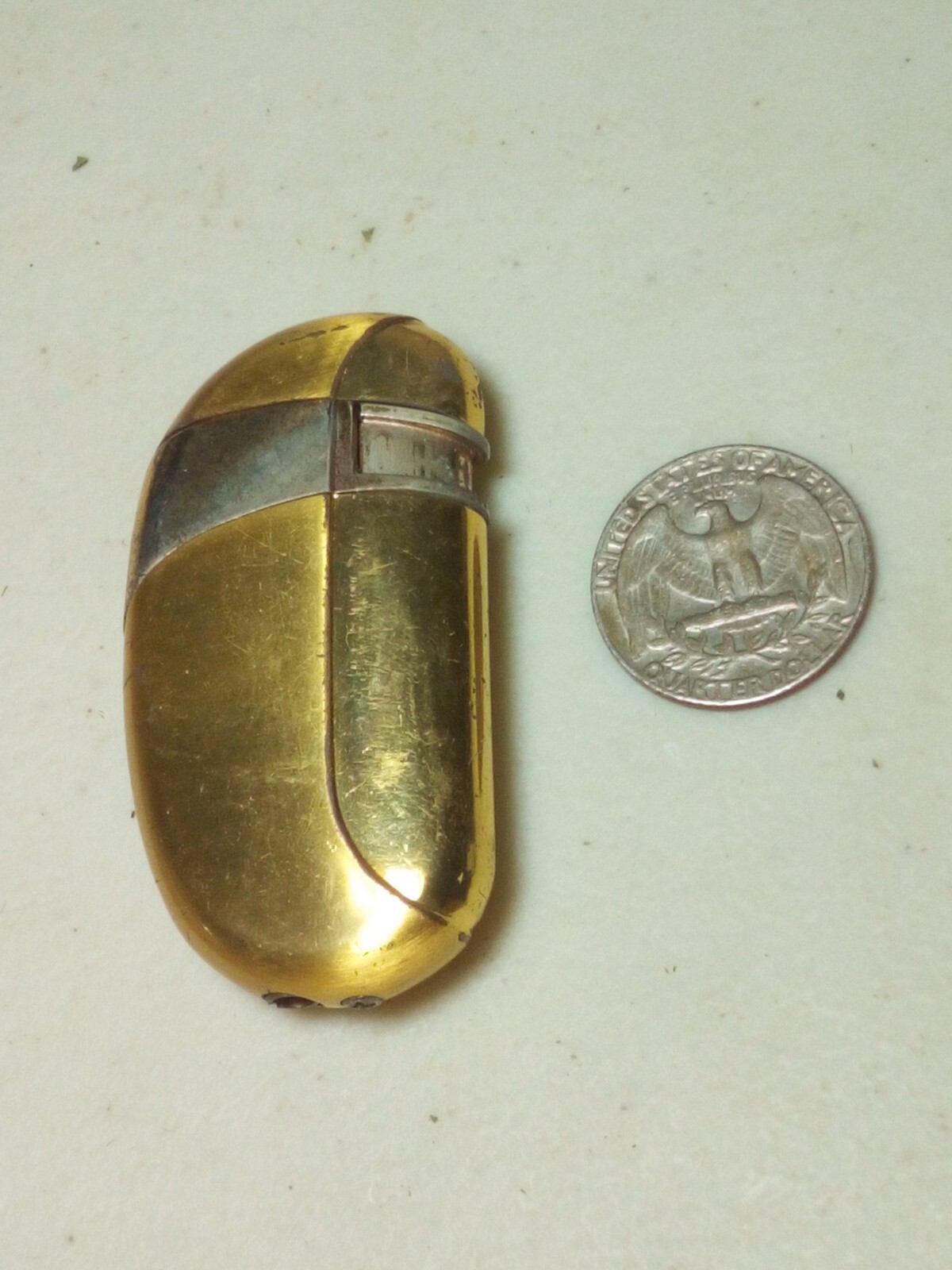 vintage lighter metal rare Gold Tone Flip Pop Bean For Repair/Collector G62