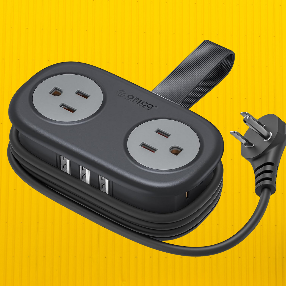 Travel Power Strip Surge Protector 4 AC Outlets 3 USB Ports 4 FT Cable Outdoor