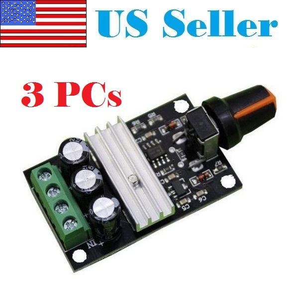 3 PCs DC 6V/12V/24V/28V 3A Mini PWM Motor Speed Regulator Controller Switch
