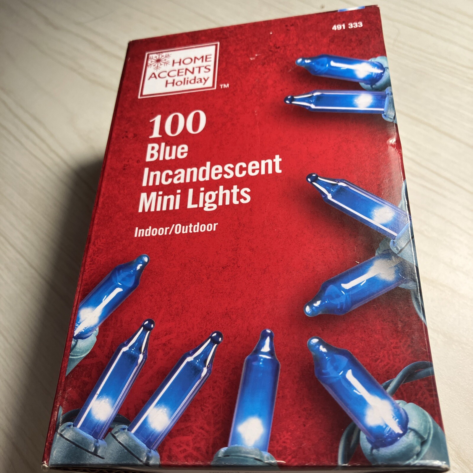 Home Accents Holiday 100 Blue Incandescent Mini Lights Indoor/Outdoor 20 ft 7 in