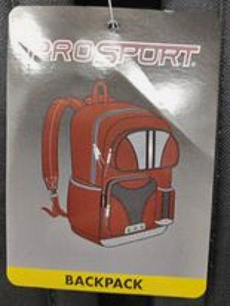 Pro Sport Backpack Black And Silver 5 Pockets Style No.B6684 New