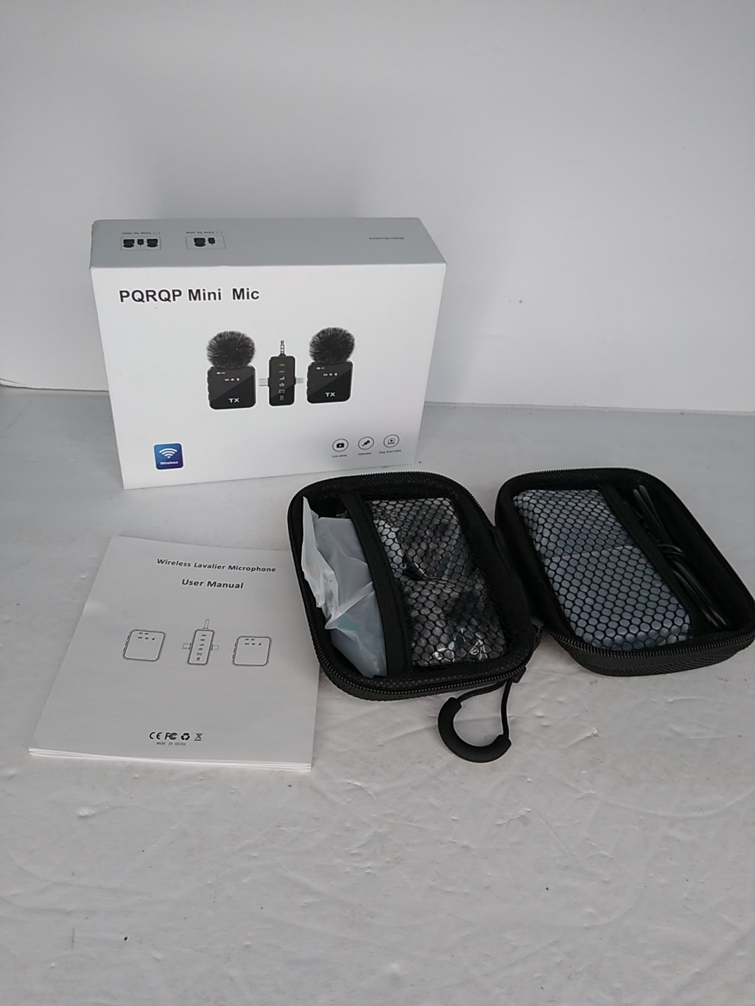 Open Box PQRQP Mini Mic Wireless Microphone Set