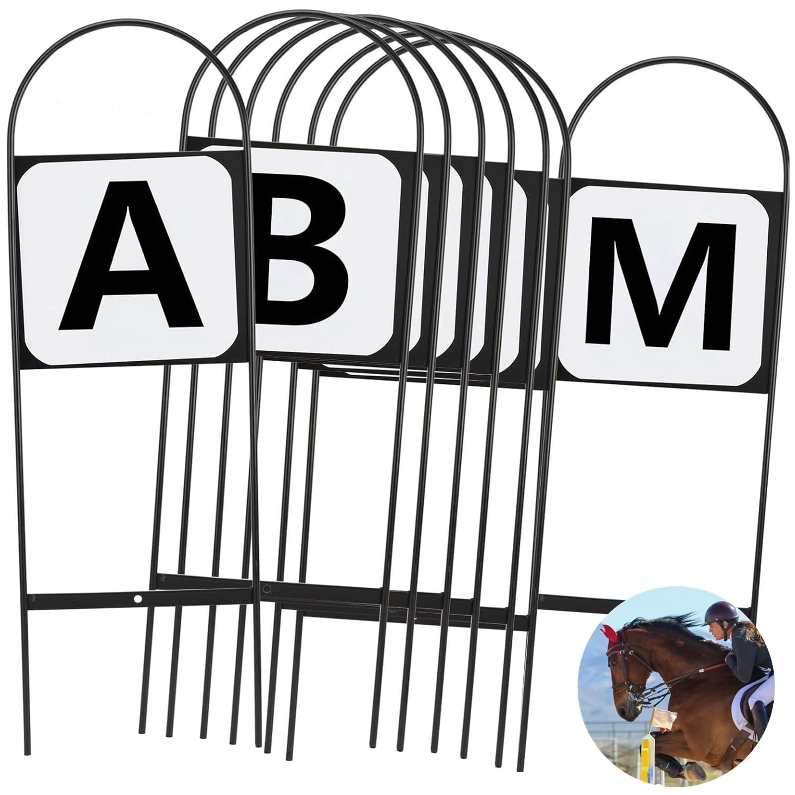 HDYEGY 4Pcs Dressage Letters Arena Markers,Metal Dressage Arena Letters Dressage